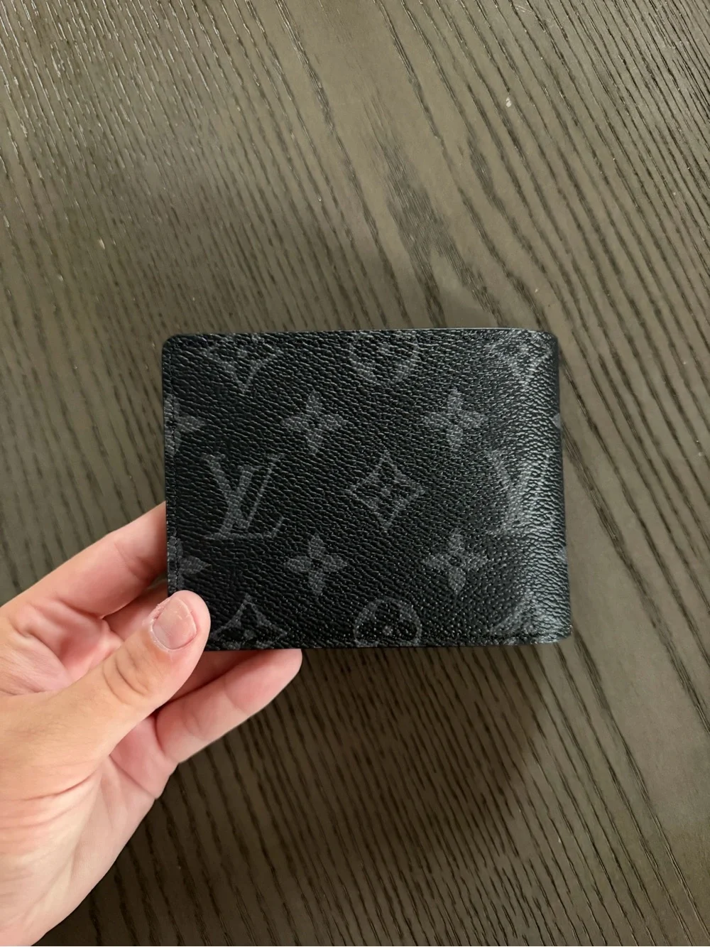 Louis Vuitton Black Monogram Compact Money Clip Wallet